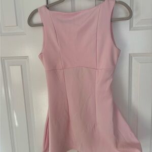 Elegant Pink Sleeveless Blouse, Low Back